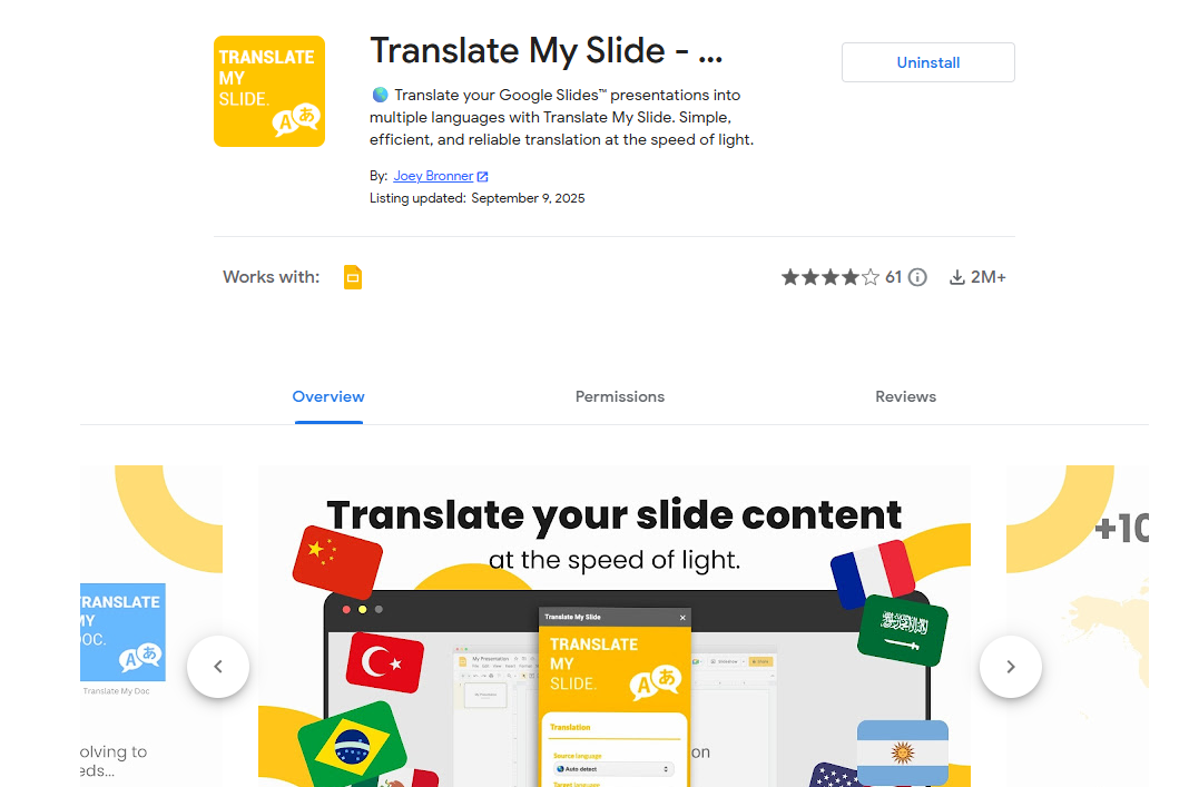 translate my slides add-on