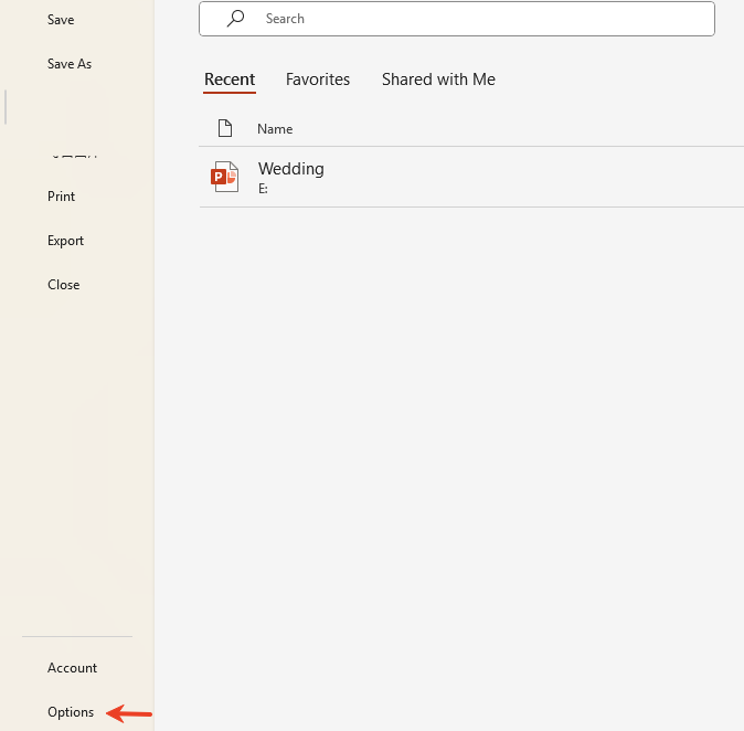 click options in powerpoint
