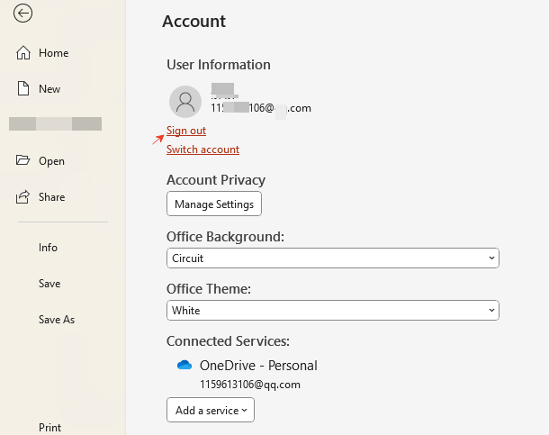 click sign in in powerpoint