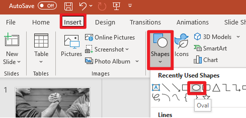 Insertar una forma en una diapositiva en blanco