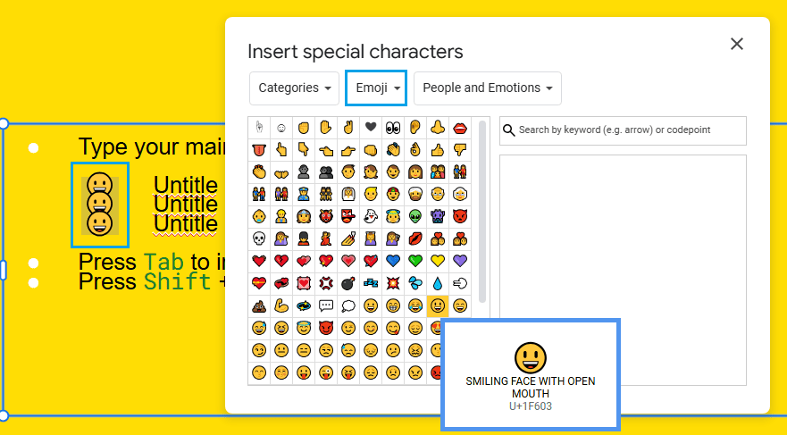 add special characters to bullet points