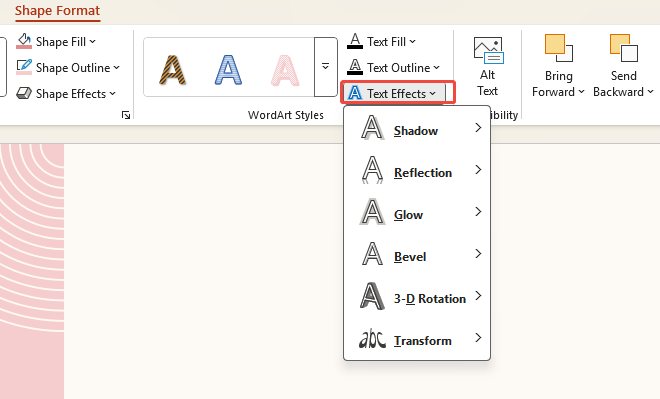 adjust the worart effect