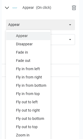 animate on google slides with different types