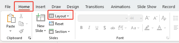 reapply updated slide layout to powerpoint