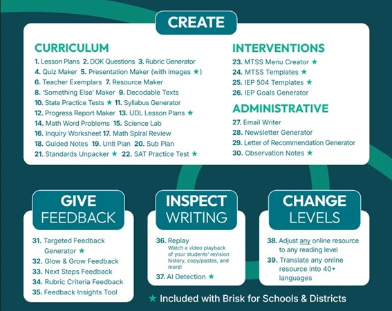ai brisk teaching tools
