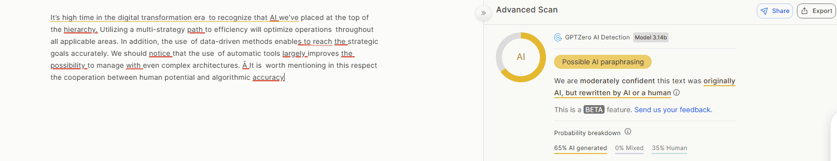 bypassgpt detect result