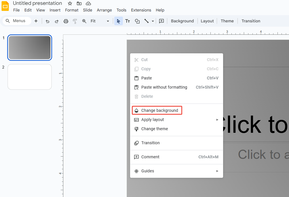 click change background