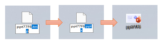 change extension name to recover unsaved ppt
