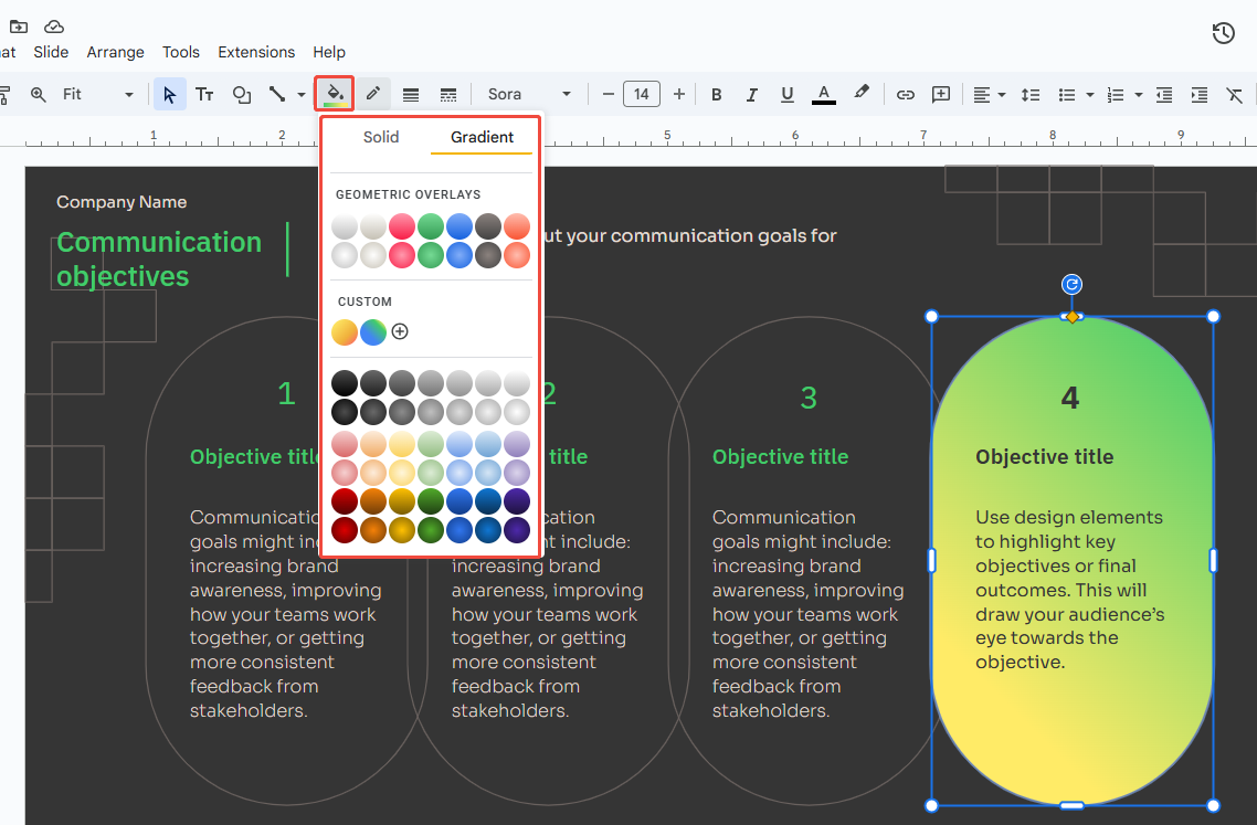 choose the fill color change icon