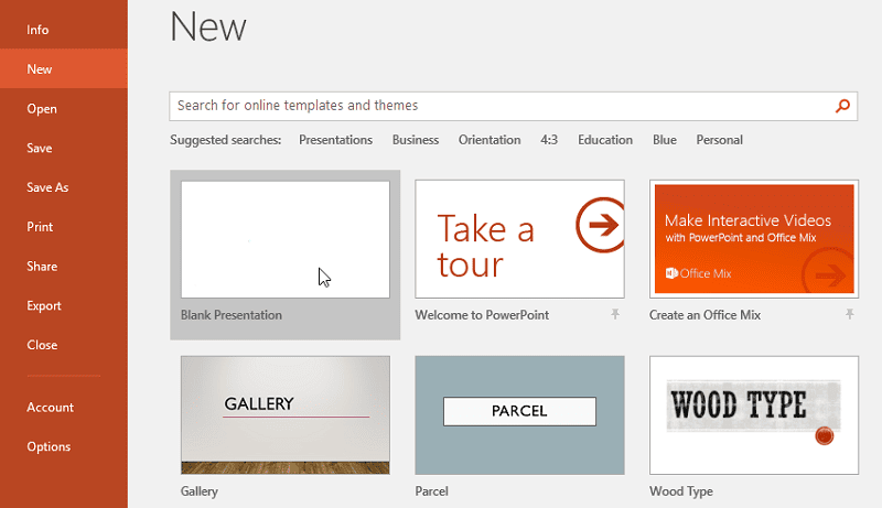 choose powerpoint template