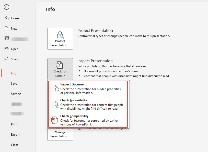 check ppt to delete nites