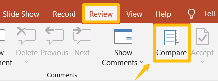 mix up slides by comparing two presentations