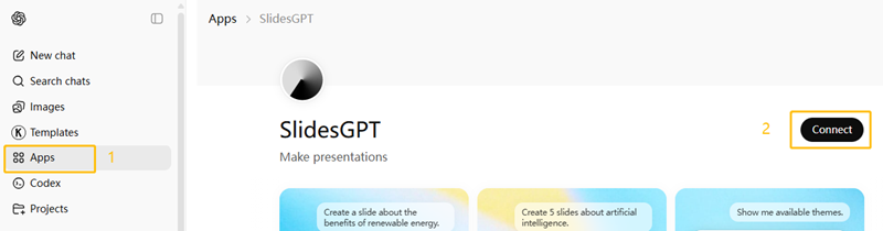 connect slidesgpt to chatgpt