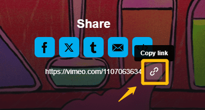 copy embed link from vimeo