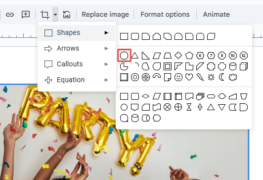 choose the oval shape
