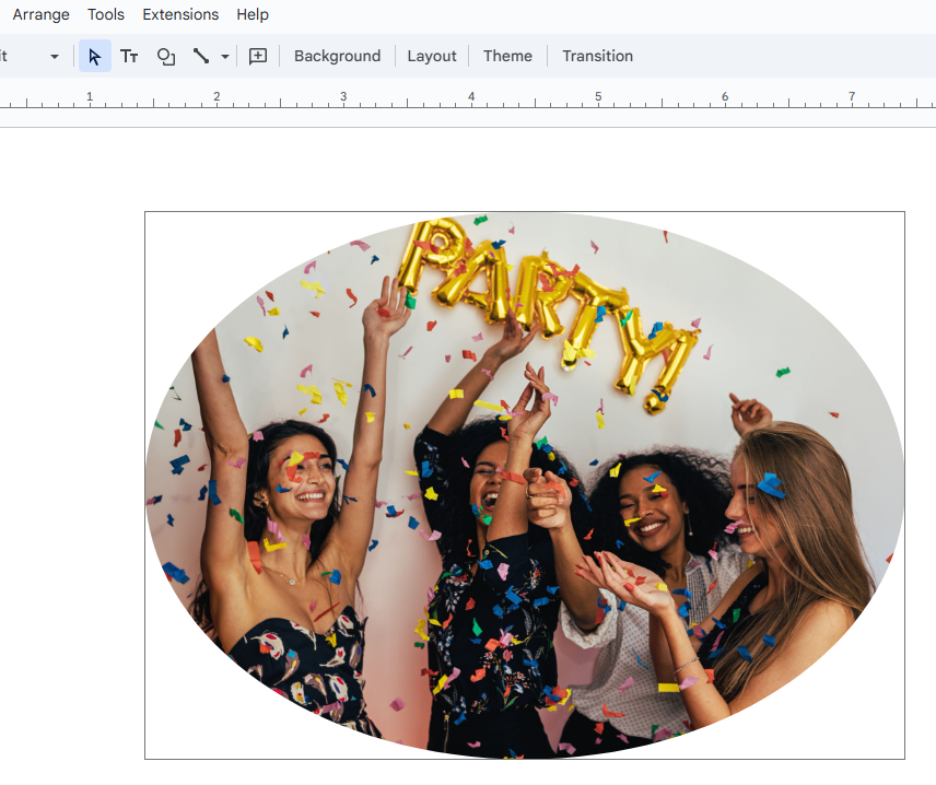 apply the oval shape