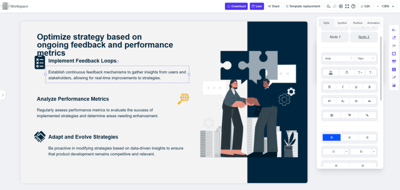 customize and edit ai slide