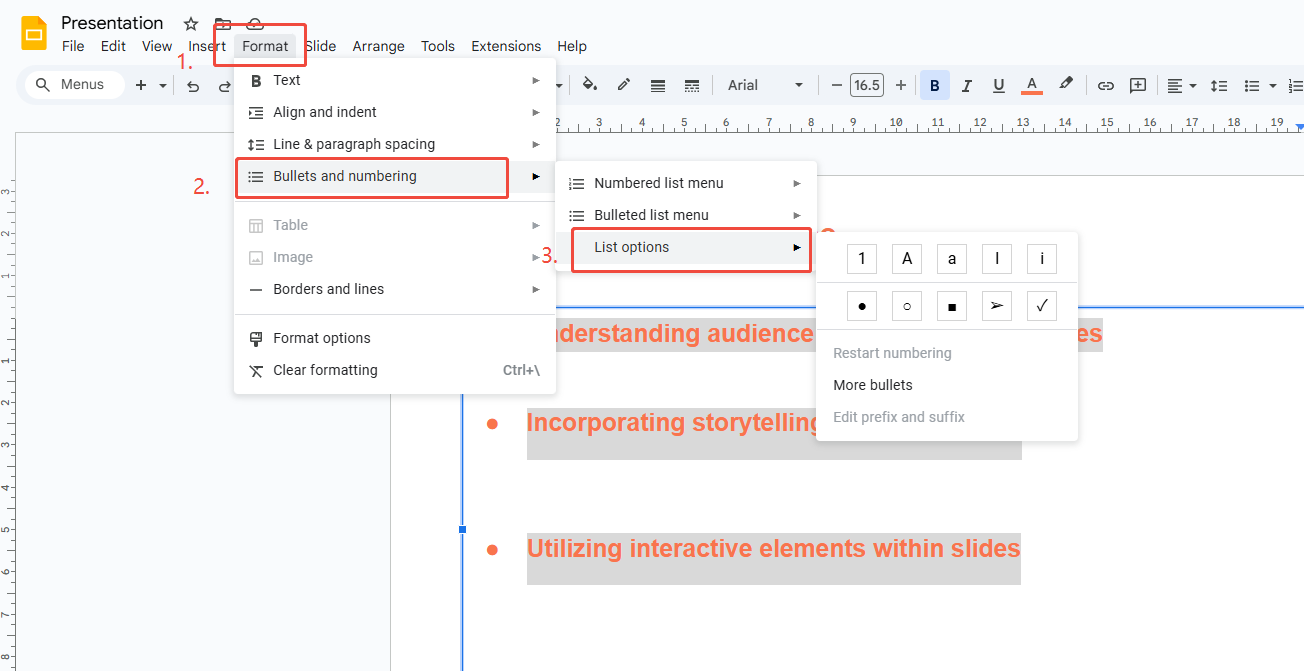 customizie bullet styles