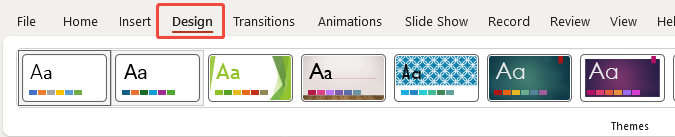 design tab in powerpoint