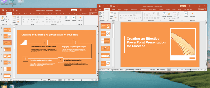 drag and drop to merge presentations