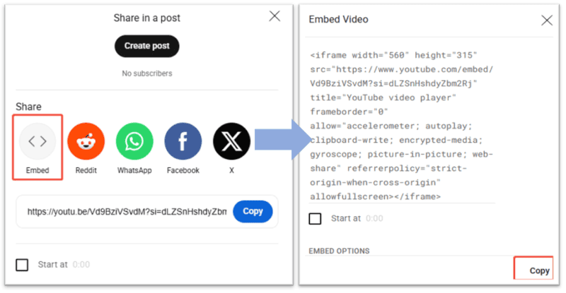 get youtube video embed code