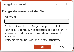 enter password to proect powerpoint