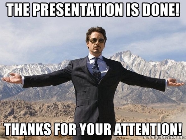 funny end of presentation meme