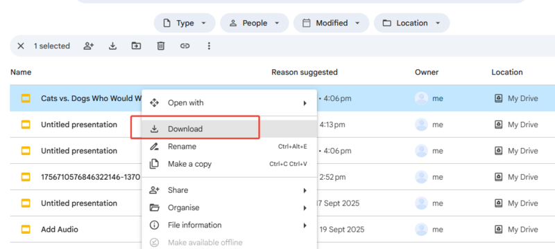 new button on google drive 