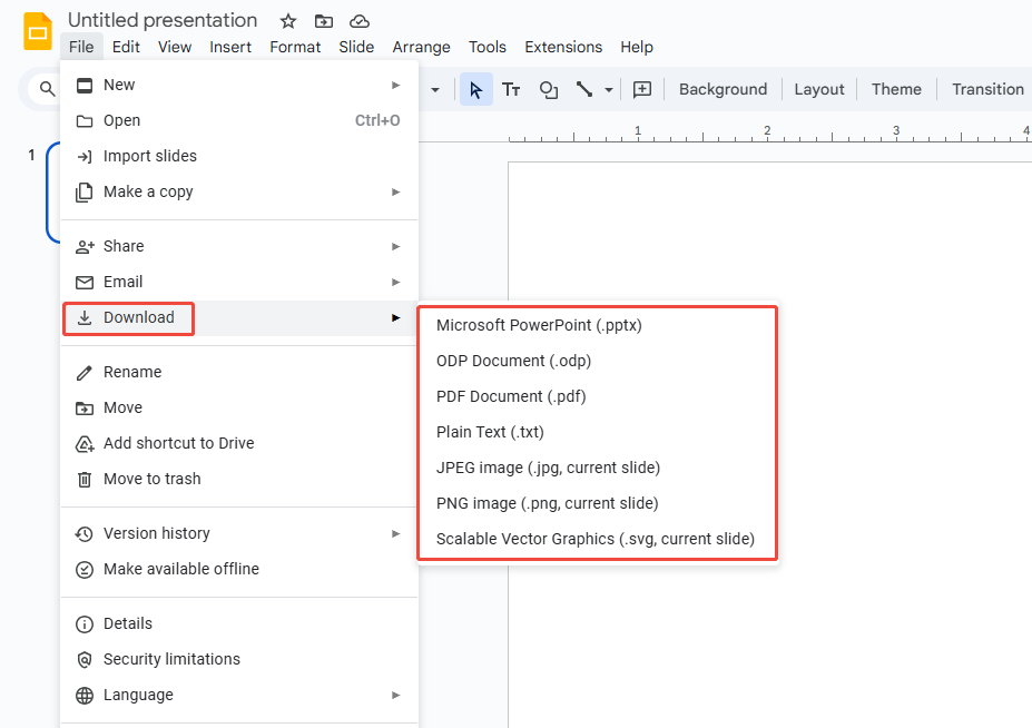 download the google slides