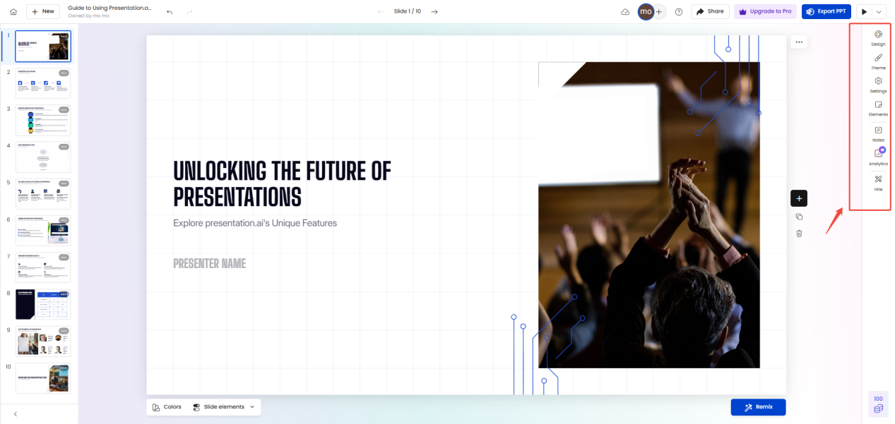 generate and edit presentations