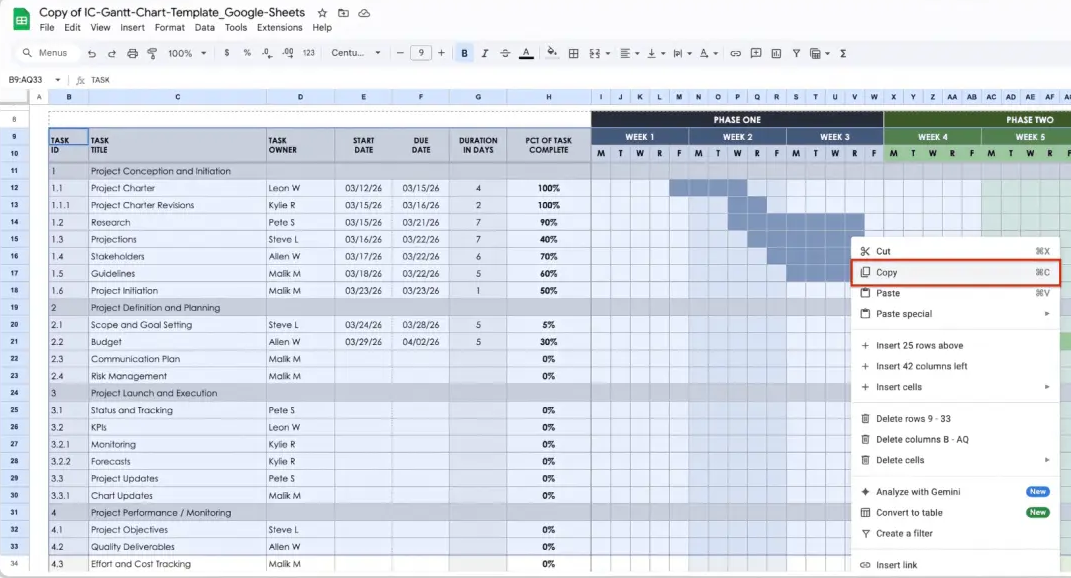 copy gantt in google sheets