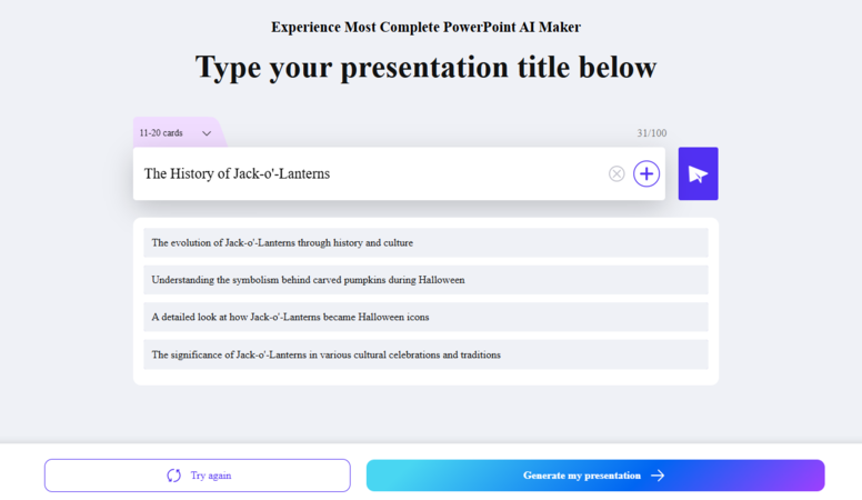 workppt presentation outline
