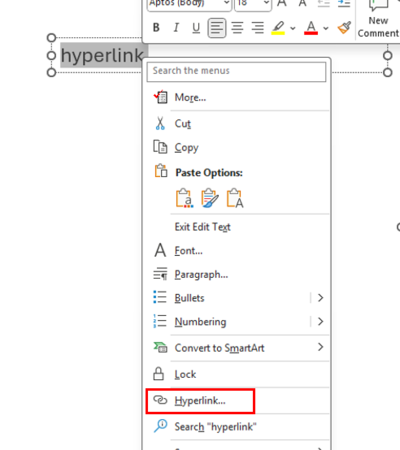 attach hyperlink in powerpoint