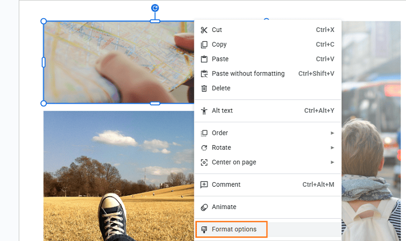 image format options