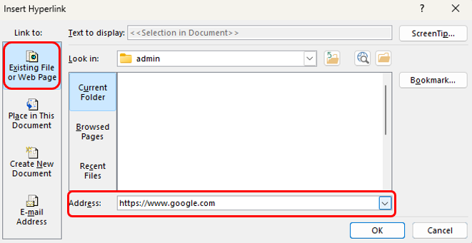 insert hyperlink in powerpoint to web page