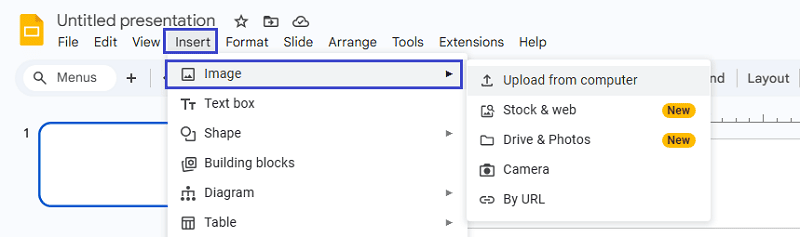 insert drawing in google slides