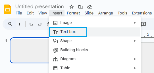 insert text box in google slides
