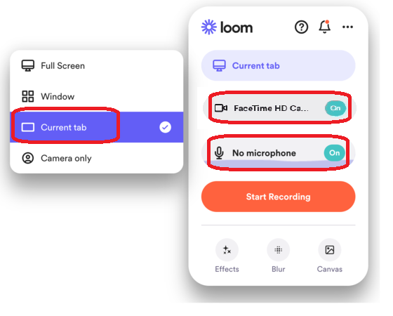 setting record google slides with loom video setting