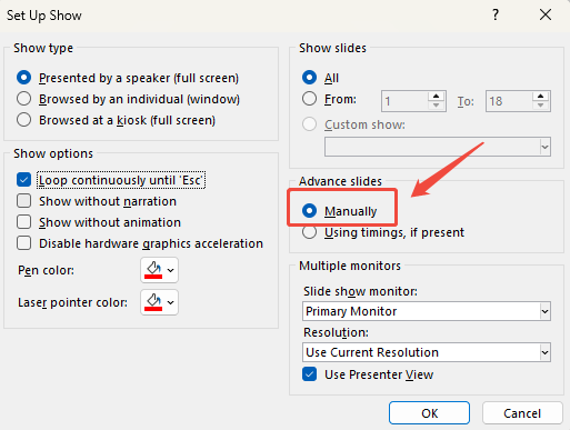 loop ppt presentation manually