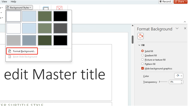 change master slide background in ppt