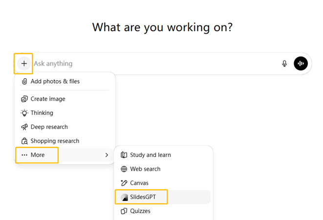 open slidesgpt in chatgpt