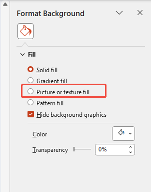 choose image background setting