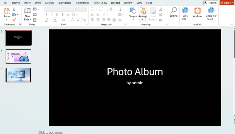 photo album in ppt
