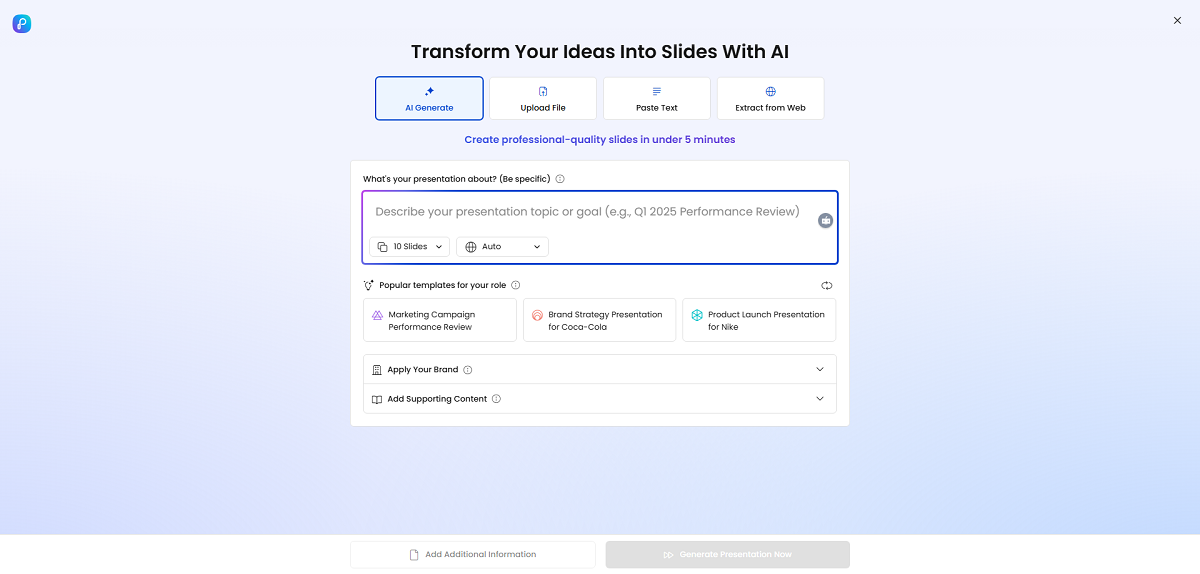 presentation ai interface