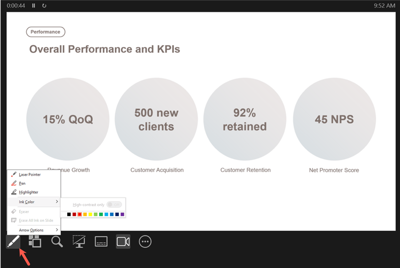 choose highlighter in resent view