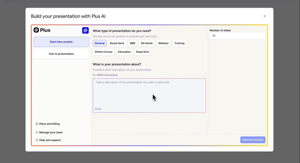 prompt to presentation