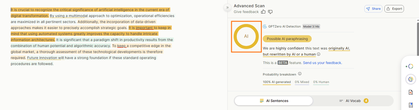 quillbot ai humanizer detect result