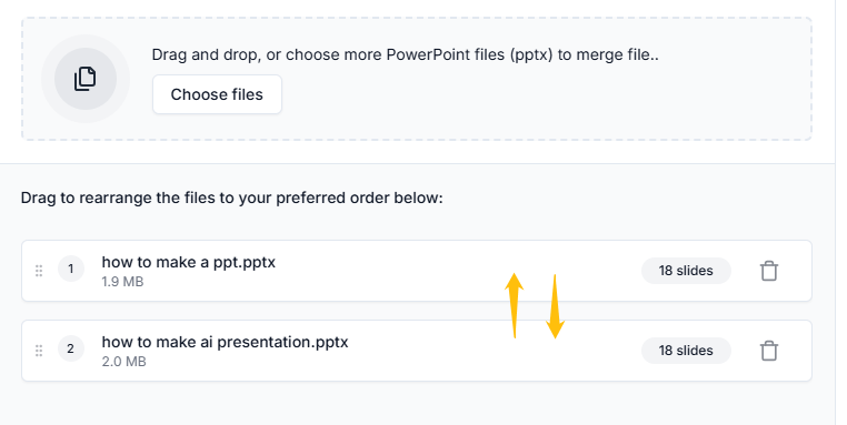 mix up slides by comparing two presentations