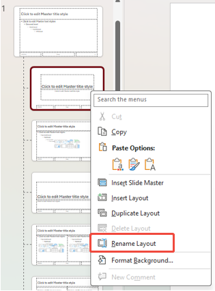 rename layout in master slide