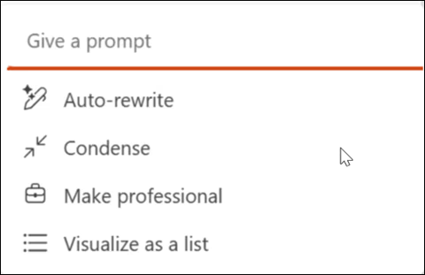 rewrite powerpoint text with copilot